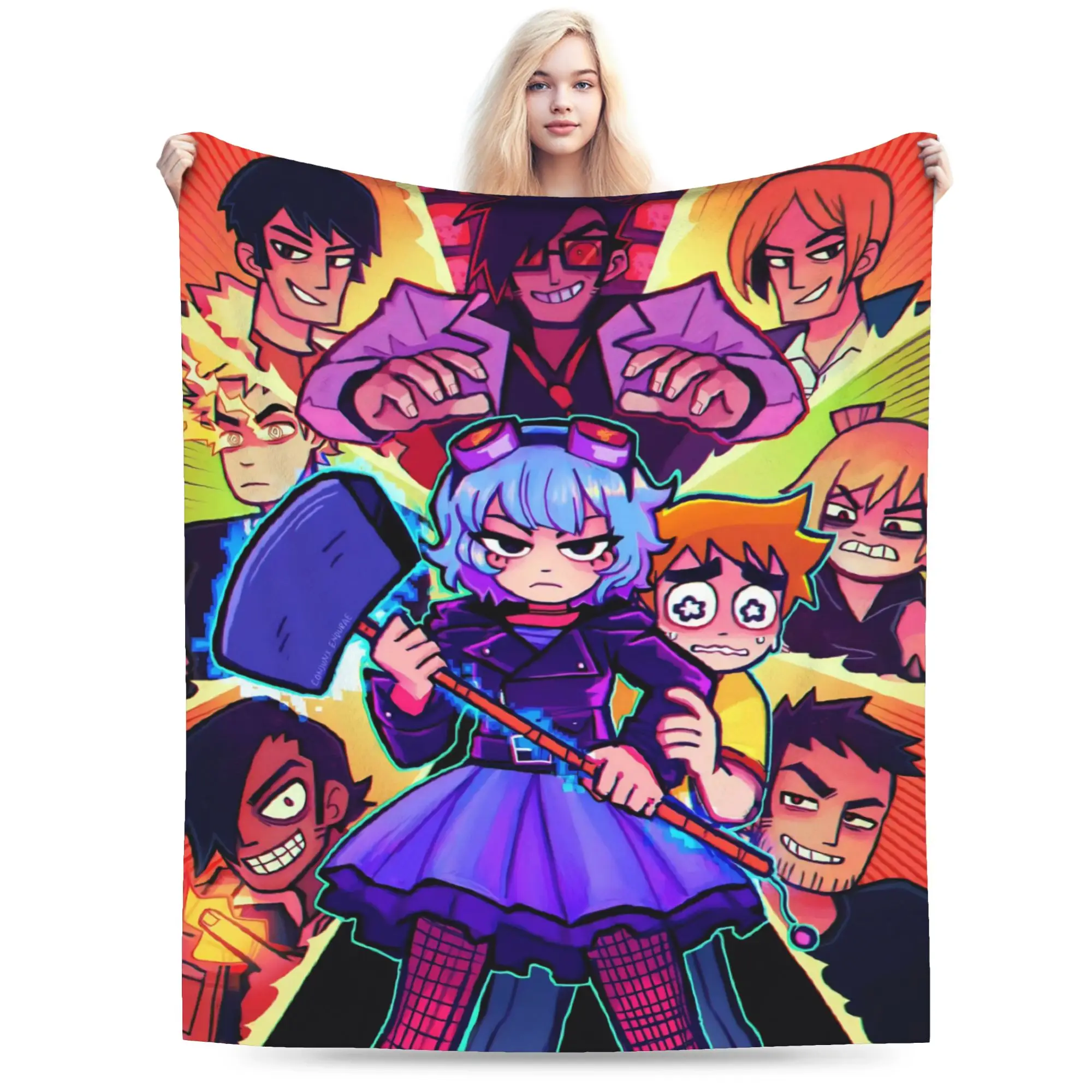 Cozy Scott Pilgrim vs. the World Blanket Merch Sofa Decorative  Throw Blankets Super Soft Fleece for Car