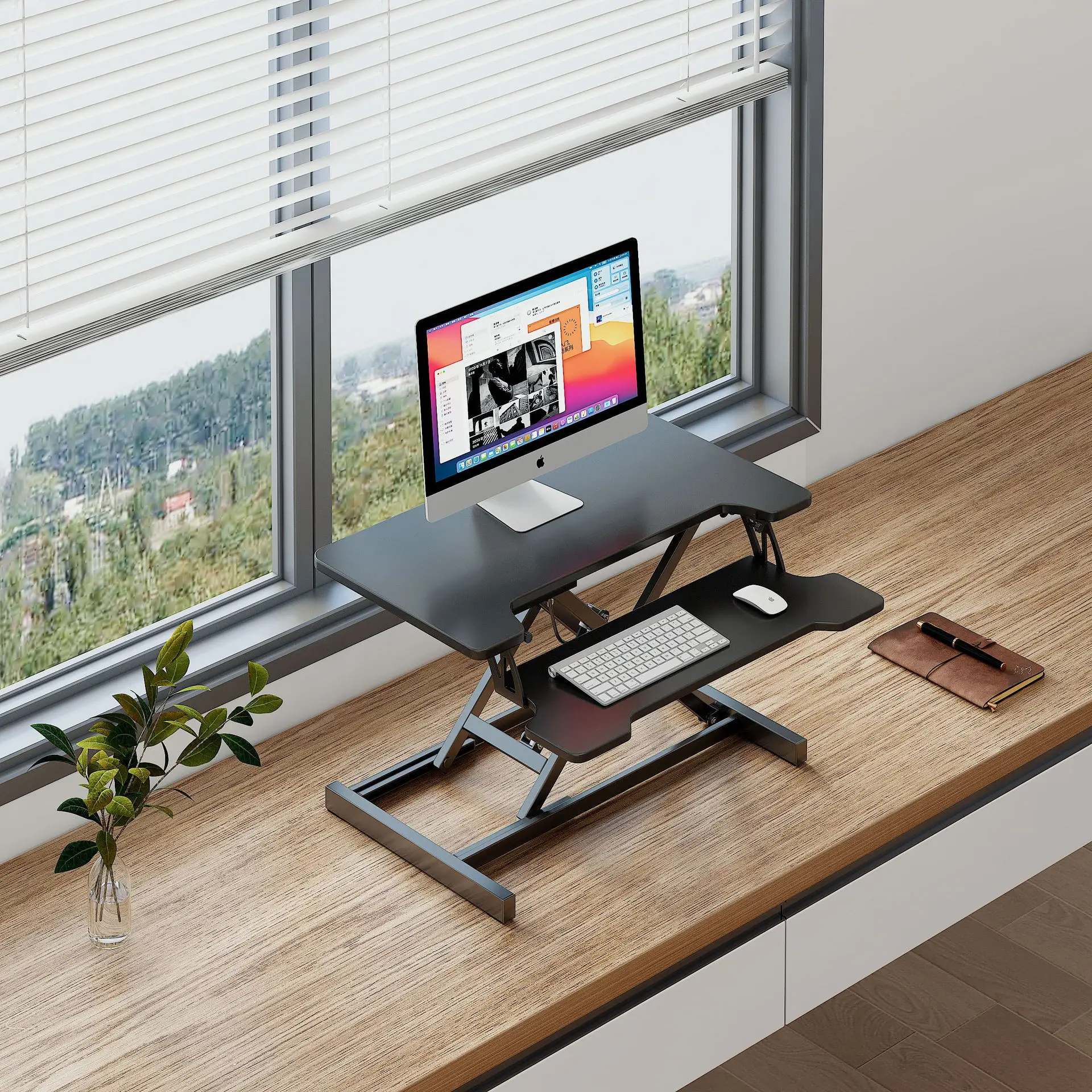 Riser Foldable Laptop Desk Portable Office Desk Ergonomic Height Adjustable Standing Sit to Stand