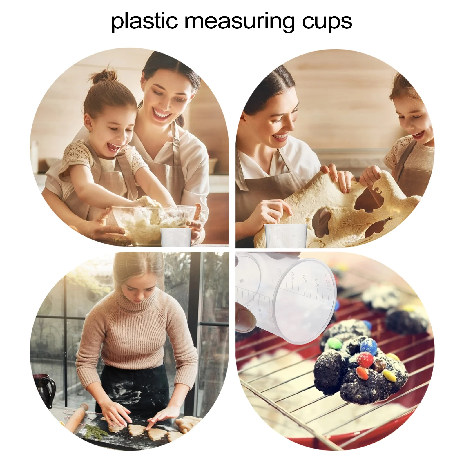 

40Pcs Plastic Measuring Cups with Scale Transparent Graduated Set for Accurate Cooking Baking Laboratory Liquid Measure