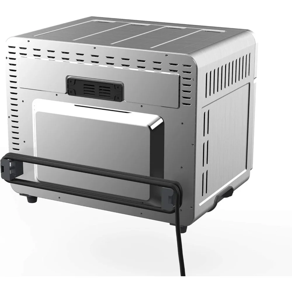 Forno a microonde, forno da banco elettronico multifunzione 10 in 1 con tecnologia ad aria calda da 360 gradi, cromo argento