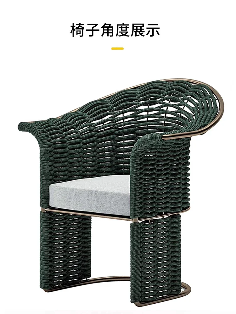 P مجموعة طاولة وكرسي خارجي، مجموعة كراسي الروطان الفاخرة الخفيفة، كرسي طعام غير رسمي، طاولة طعام