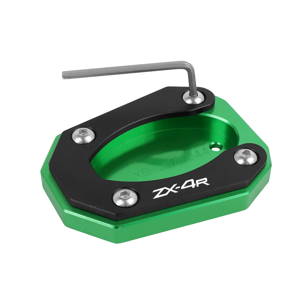 Motorcycle Kickstand Foot Side Stand Extension Pad Support Plate For Kawasaki Ninja ZX4RR ZX4R ZX-4R ZX-4RR ZX 4RR 4R 2023-2024