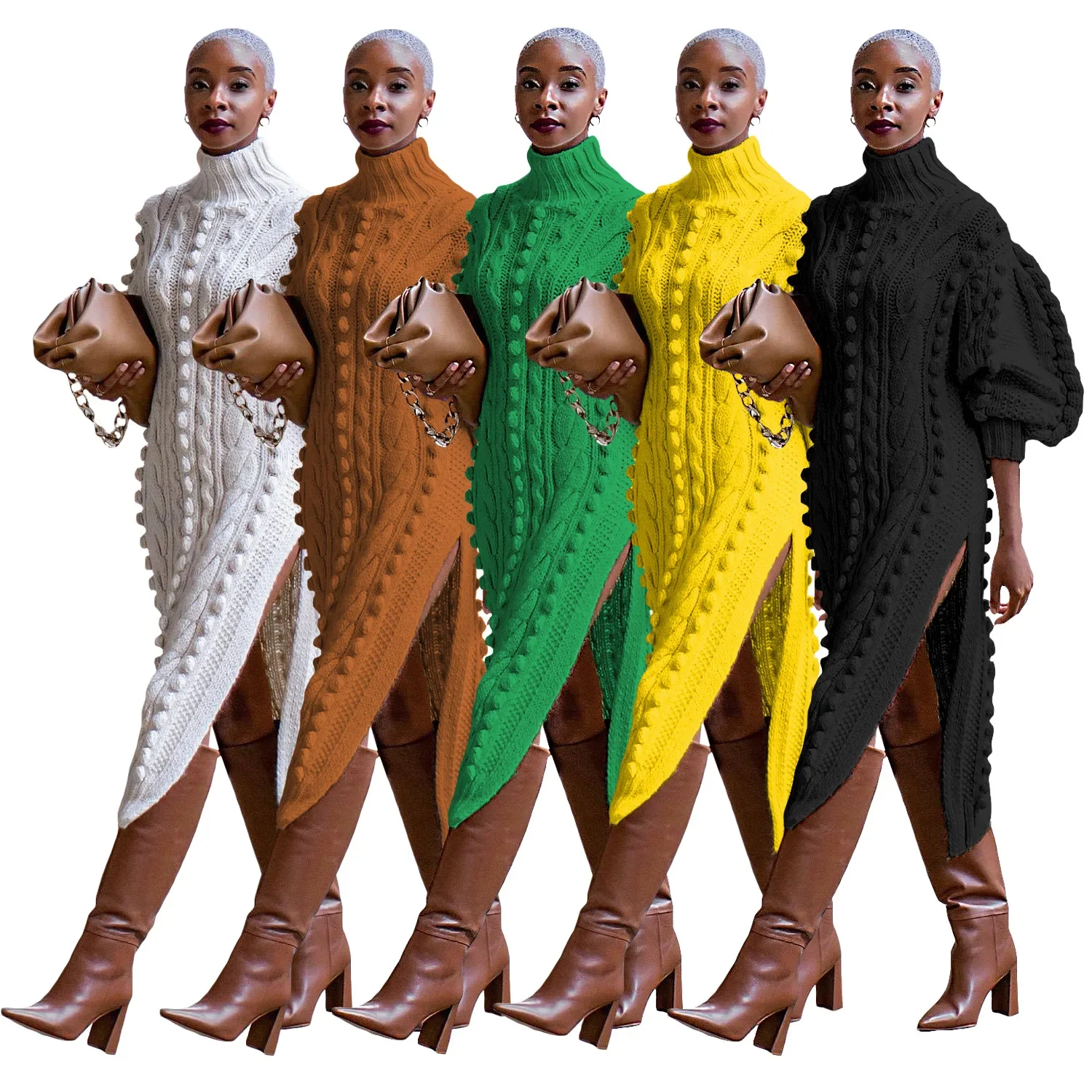 فساتين Dashiki الأفريقية للنساء أنيقة للخريف والشتاء الأفريقي 3/4 كم بوليستر طويل Bodycon فستان ملابس فساتين أنقرة