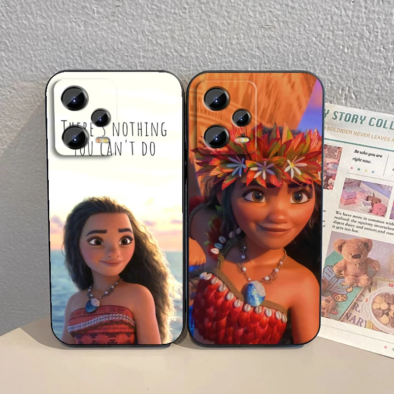 جراب هاتف أسود خلفي من ديزني موانا المحيط ، فيلم لشاومي ريدمي نوت 13 12R 12 12S توربو 11 11T 11S 10 10S برو بلس 5G #4