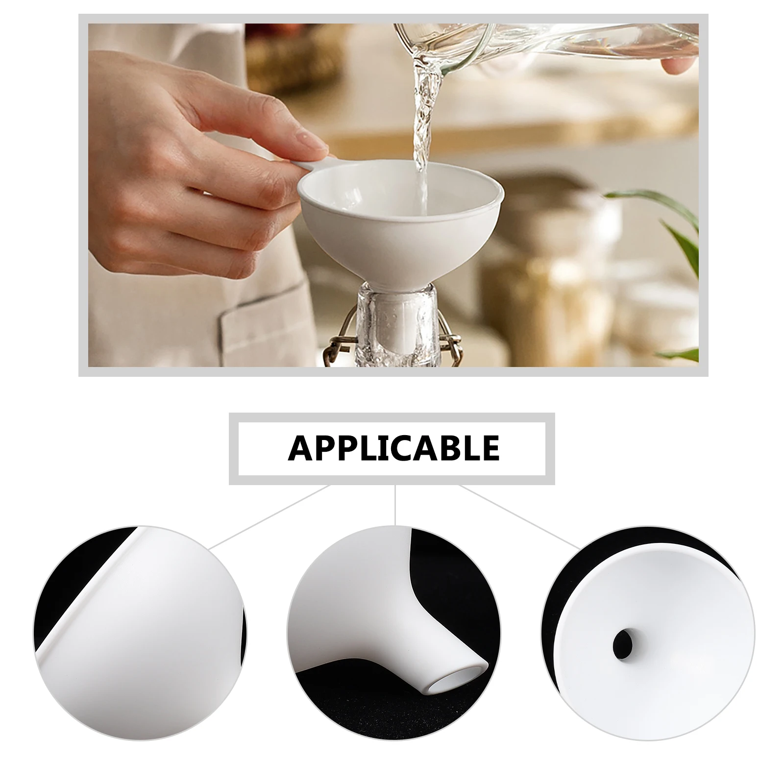 

4Pcs Kitchen Funnel Plastic Oil Wine Flask Liquid Filter Funnel Wide Mouth for Home Cooking Useful Tool Plastic Strainer