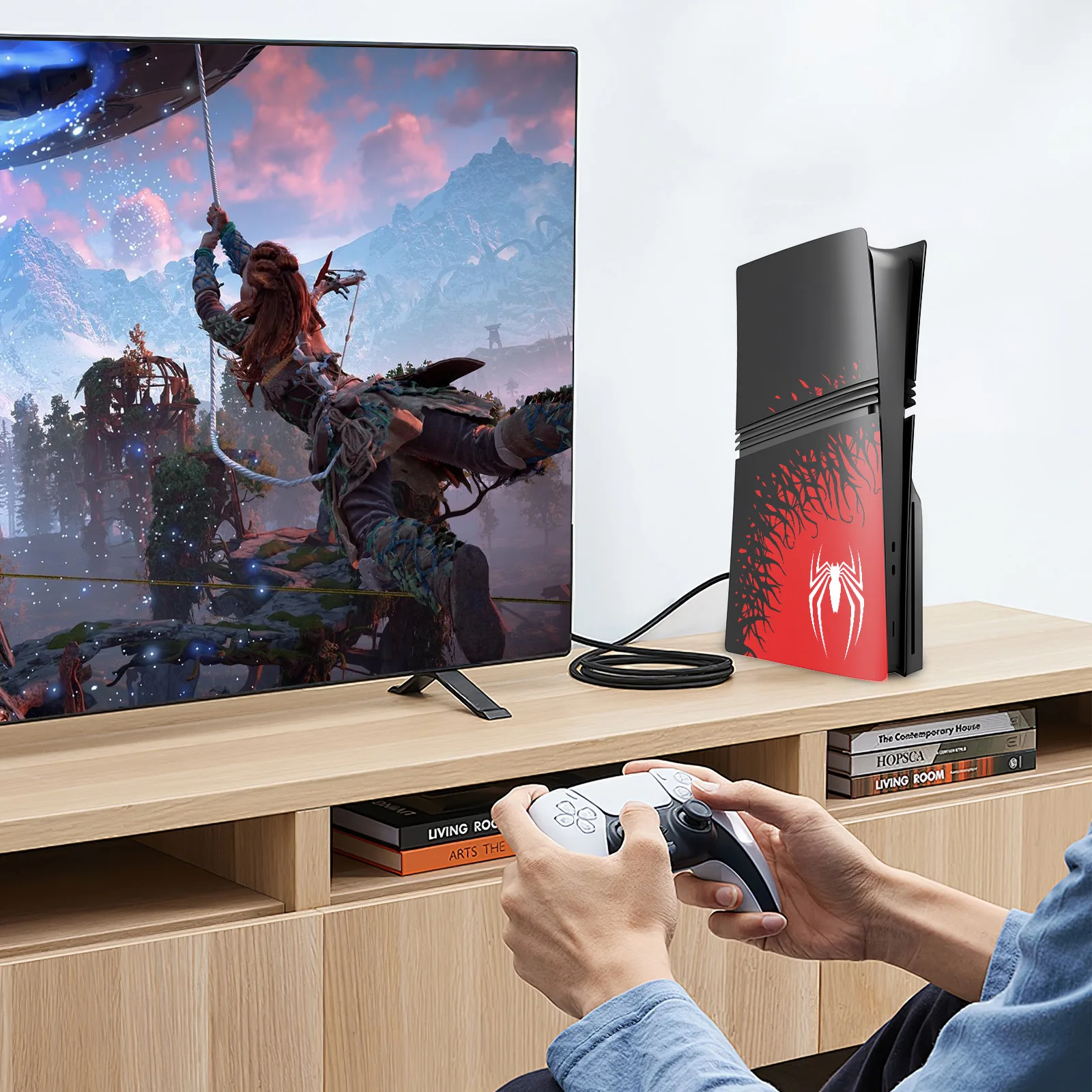 ل PS5 Pro بلاي ستيشن 5 برو القرص/الإصدار الرقمي لوحات غطاء حماية الصلب ABS الغبار استبدال الجانب شل العنكبوت