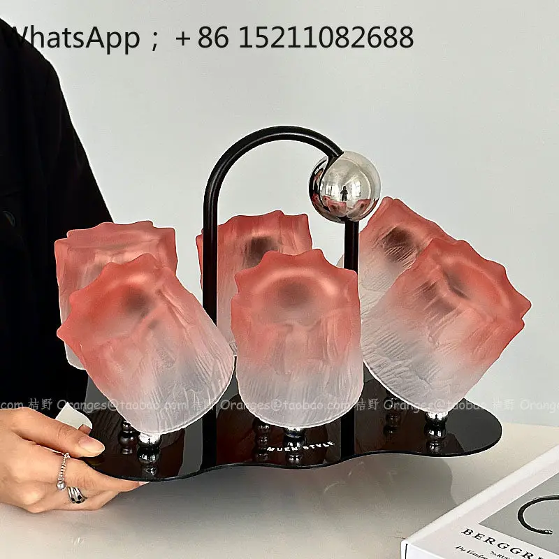 QJ gradual change color frosted glass water cup light luxury home hospitality tea cup juice cold drink cup set combination