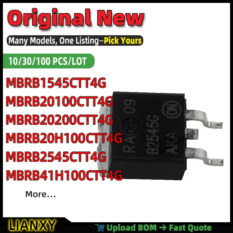 Diodo Schottky TO-263-3 Nuevo Original MBRB2545CTT4G MBRB20100CTT4G MBRB20200CTT4G MBRB41H100CTT4G MBRB1545CTT4G MBRB20H100CTT4G