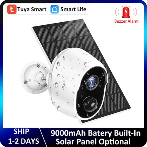 REHENT 3MP 9000mAh Batería WIFI Cámaras de vigilancia Tuya Hogar inteligente Protección de seguridad al aire libre Cámara CCTV inalámbrica Panel solar