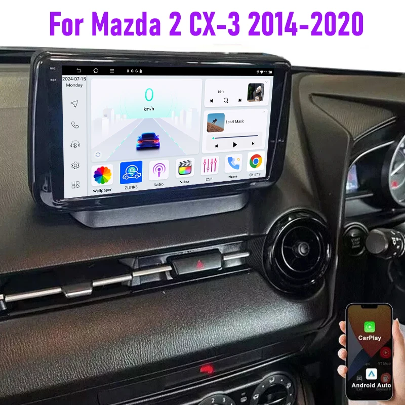 

9" 4+64GB For Mazda 2 CX-3 2014-2020 Car Stereo Radio Wireless CarPlay Android Auto Head Unit FM BT GPS