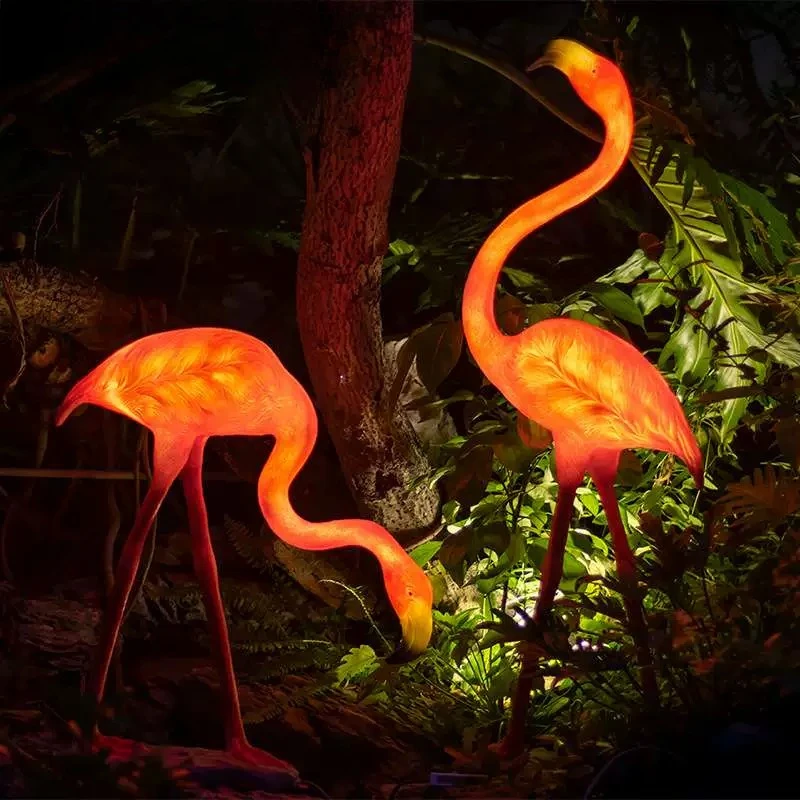 Art modeling garden lamp, luminous, resin flamingo lamp park non-standard modeling lamp