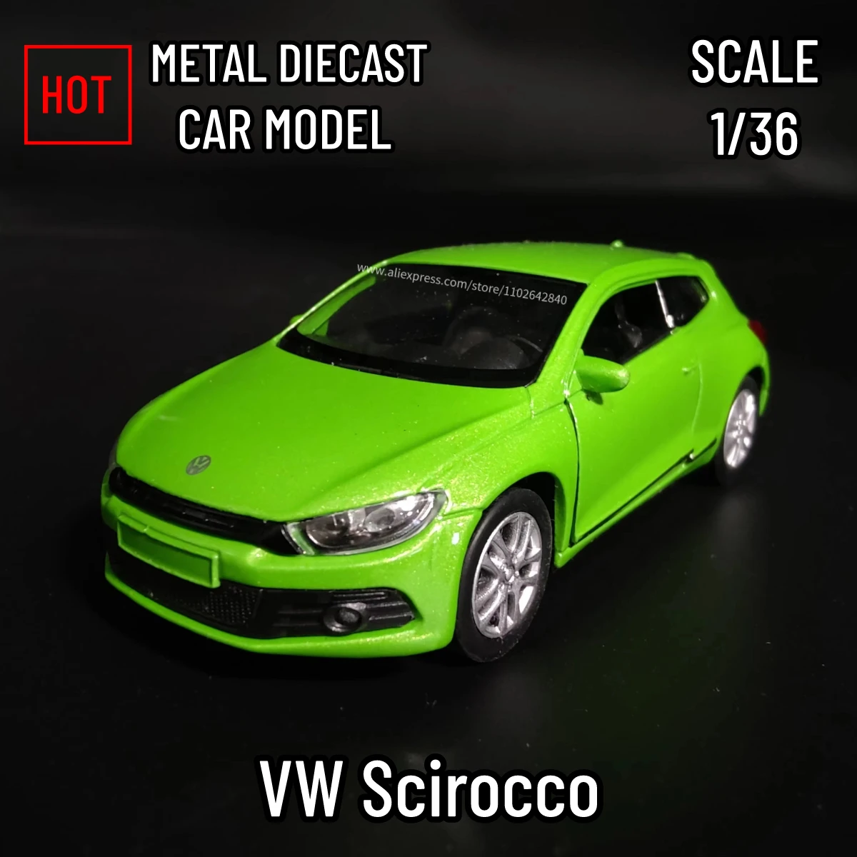 1:36 VW Scirocco Car Model Replica Scale Metal Miniature Art Home Decor Hobby Lifestyle Xmas Kid Gift Toy Collection