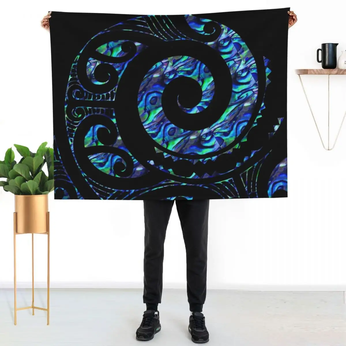 New Zealand Maori Paua Tattoo Koru Design Throw Blanket Sleeping Bag Bed covers Plush heavy to sleep Bed Blankets