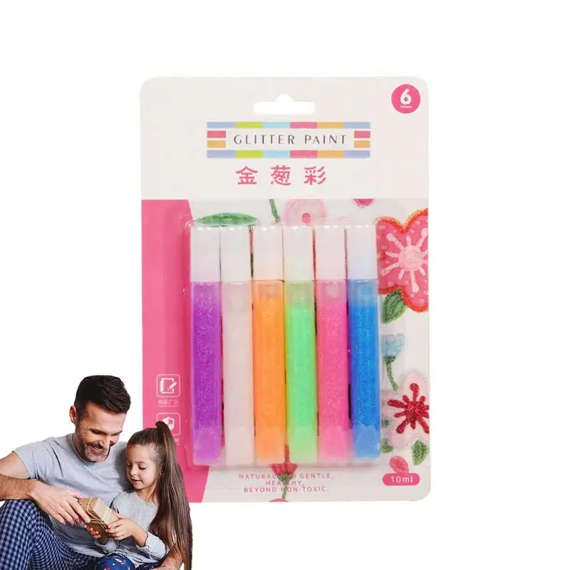 Color Pens Set 6 Colors Paint Pen Set 3D Art Safe Pen Color Paint Set Drawing Pen Set Precise Art Supplies For Kids Boys & Girls