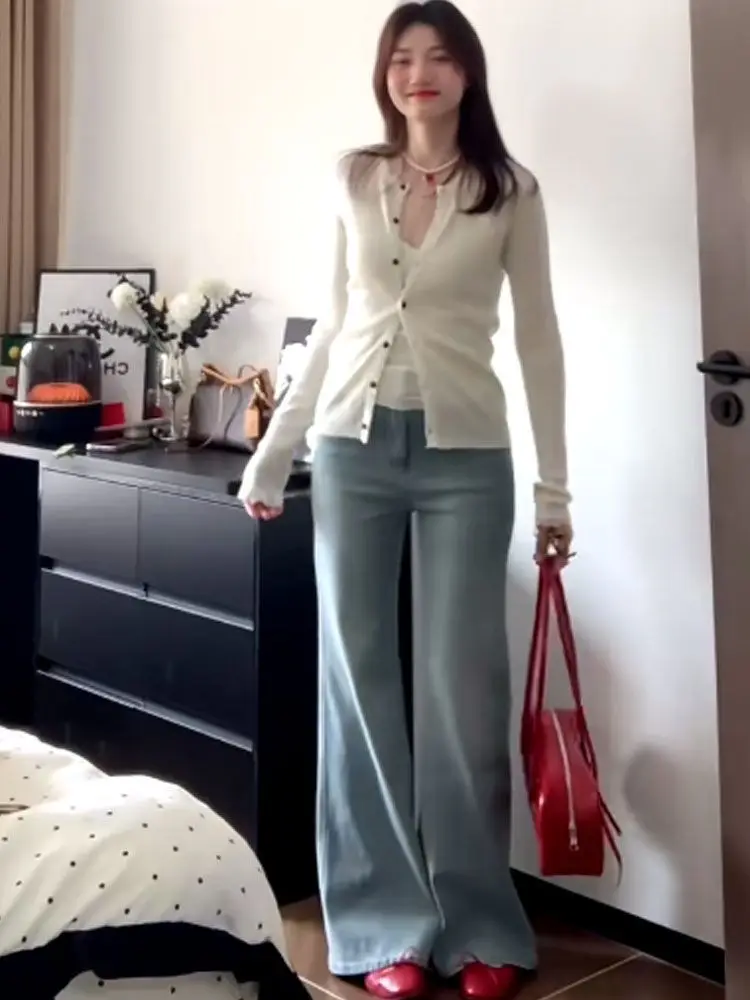 

Готические мешковатые джинсовые брюки с блестящими камнями и пуговицами на молнии с поясом и пряжкой, регулируемый пояс, женская джинсовая мода