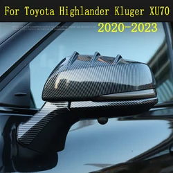 Car Rearview Side Mirror Decoration Covers Cap Trim For Toyota Highlander XU70 Kluger 2023 2022 2021 Accessories Exterior