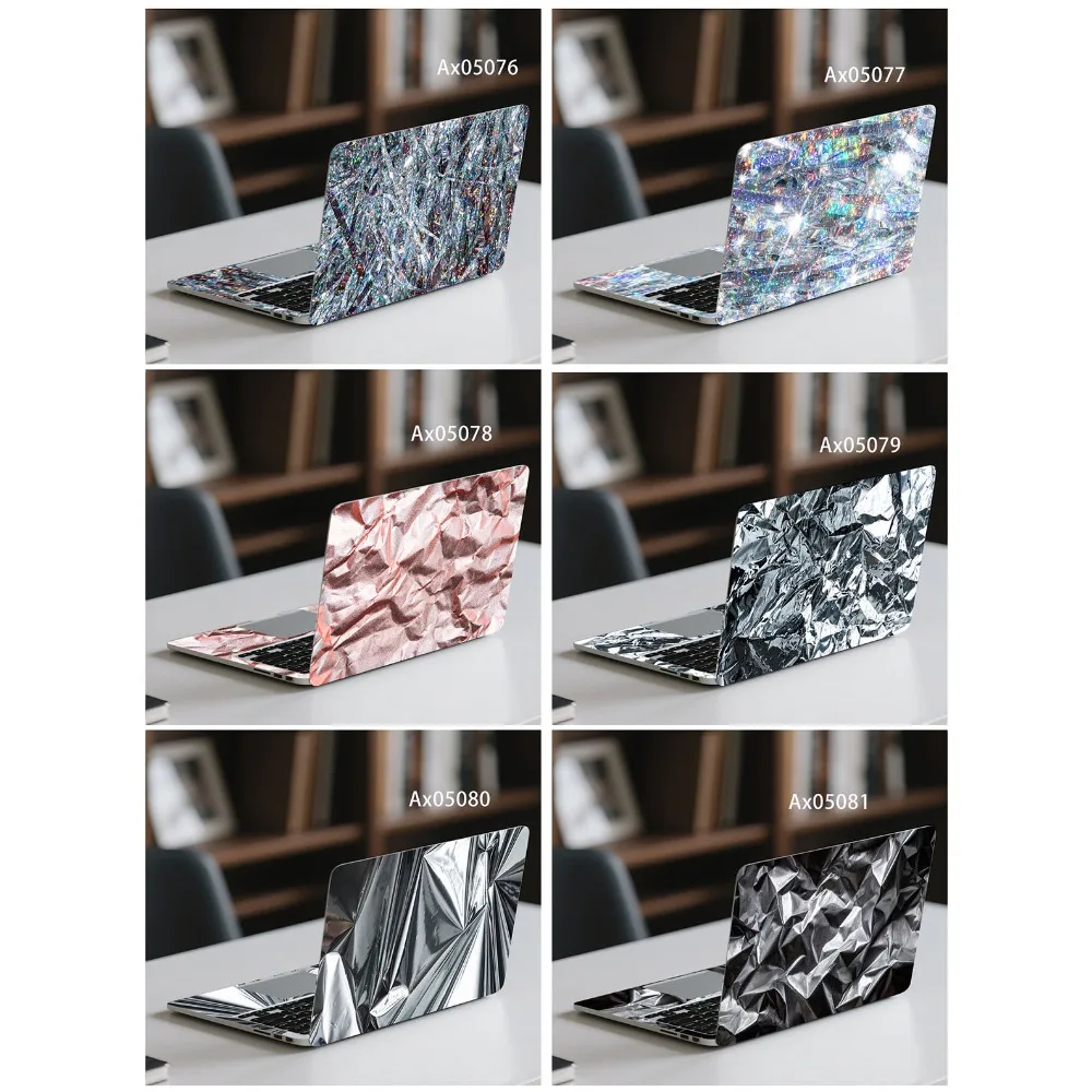 Crinkled Metal Foil Texture Anti Scratch Protective Laptop Skin Sticker for MacBook Notebook Protective Aesthetics Decoration