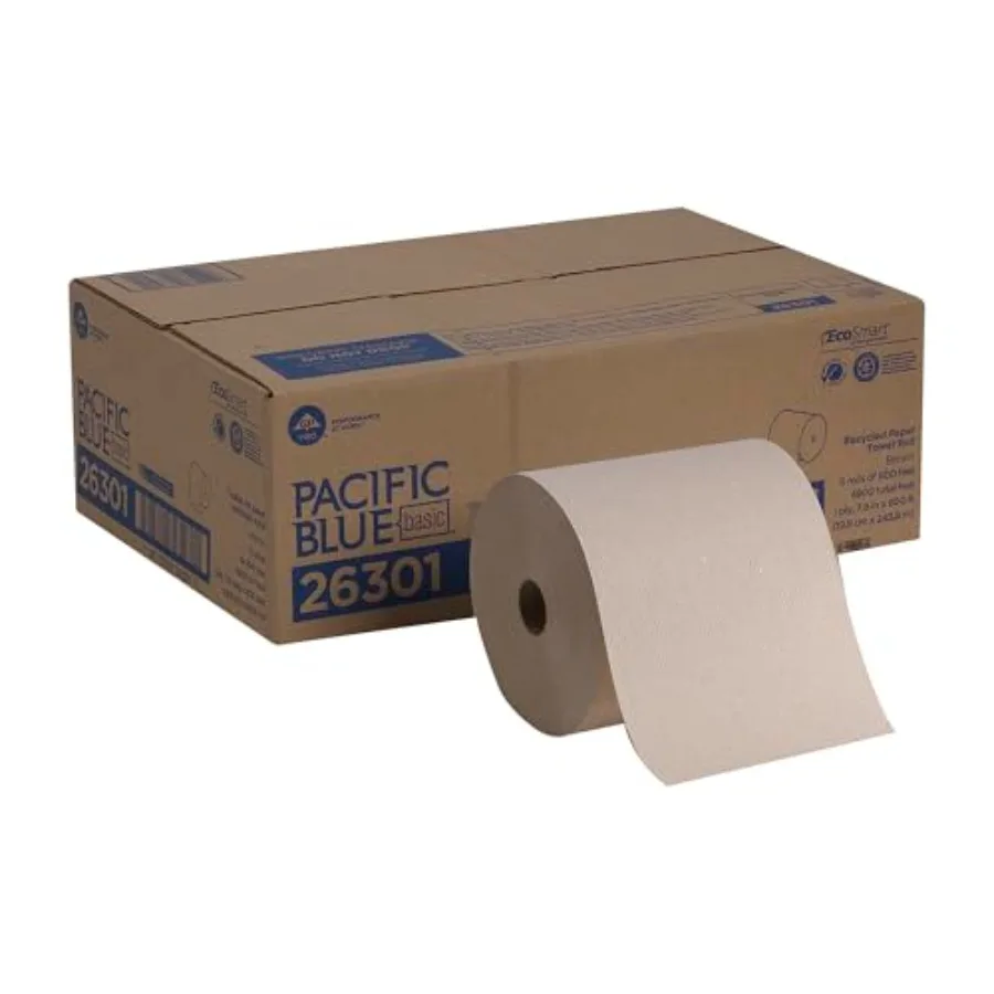 

Pacific Blue Basic Recycled Hardwound Paper Towel by GP PRO;Brown; 2301; 800 Feet Per Roll; Per Case