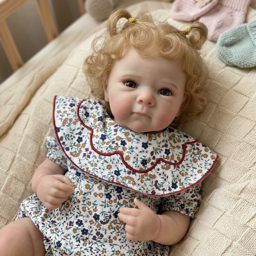 18 Inch Full Vinyl Reborn Doll Elijah Realistic Newborn Baby Painted Hair Hand Painted Simulation Toy For Birthday Holiday Gift