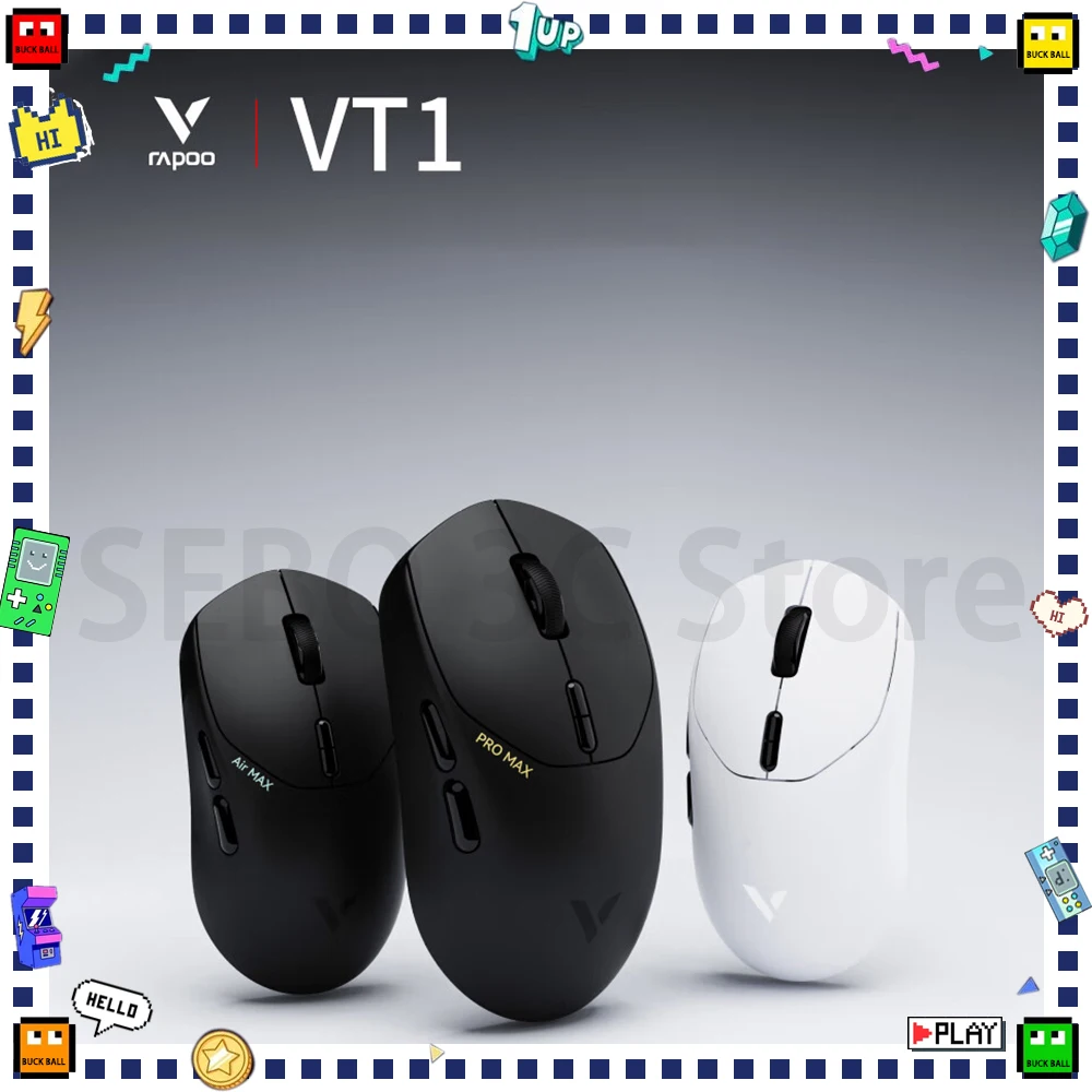 

Rapoo VT1Pro MAX Wireless Mouse Dual Mode 8K PAW3950 Sensor Lightweight FPS Gaming Mouse VT1Air MAX Low Latency Pc Gamer Gifts