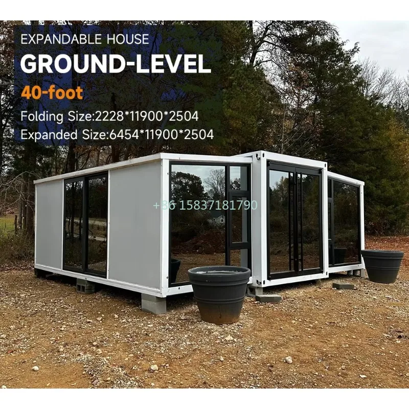 Long Service Life Container House Ready Made Movable 20Ft 40Ft Prefab Mobile Expandable Folding House Container Tiny Home Office