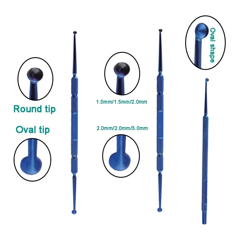 Ophthalmic Chalazion Curette Double-Headed Titanium Alloy Ophthalmic Instrument Oral Type Round Type