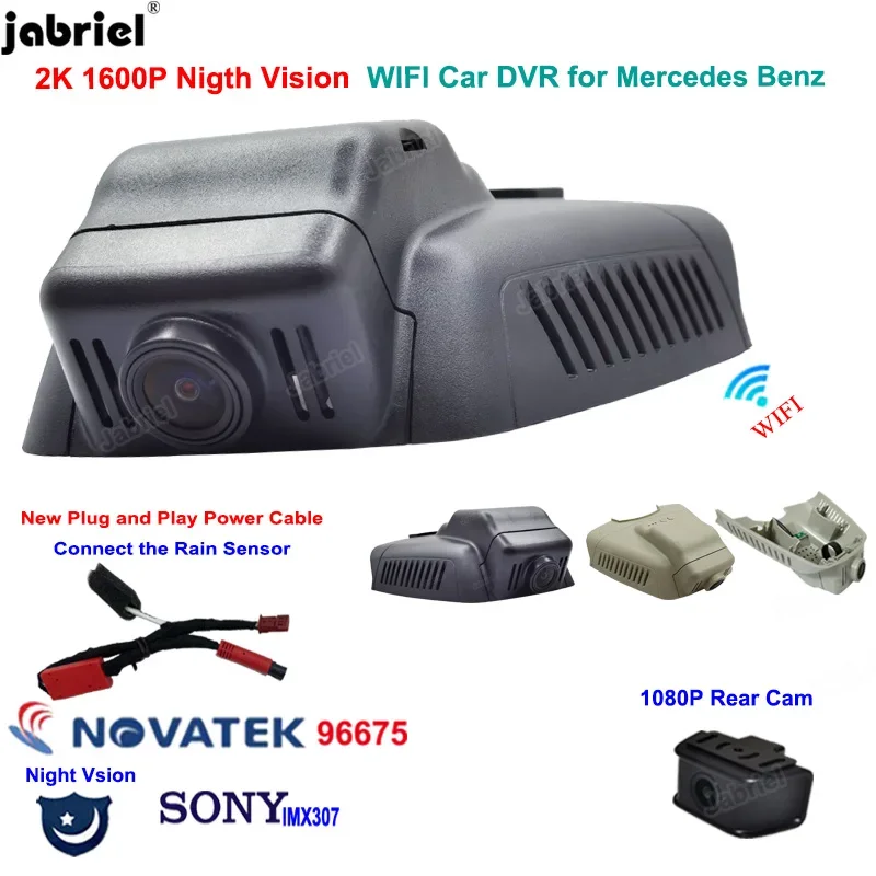 2K 1600P New Night Vision Wifi Car Dvr Dash Cam Video Recorder for Mercedes Benz C Class w203 w204 E Class w211 w212 GLK X204