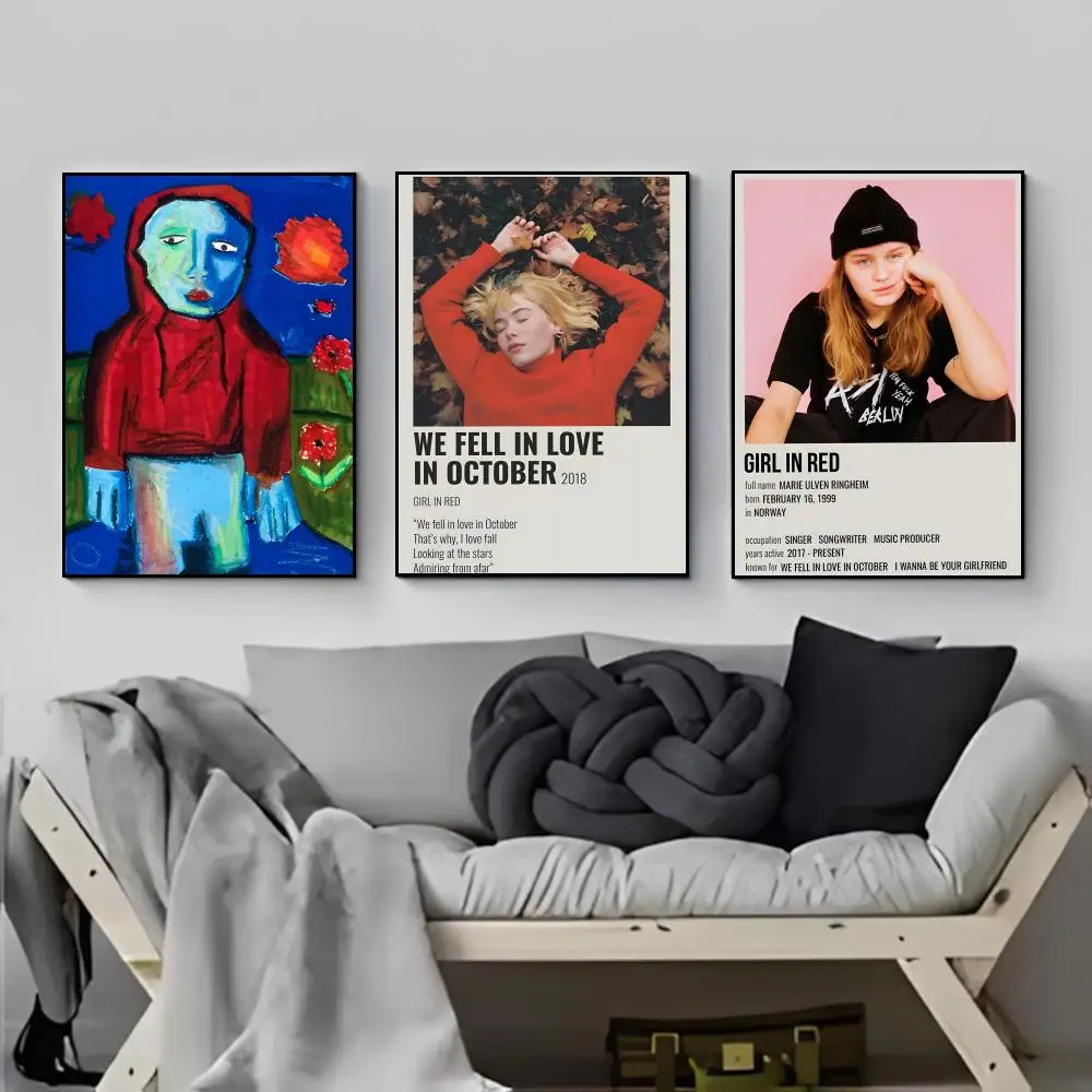 Hot Pop Album Art G-Girl in R-Red Poster Poster HD  Waterproof Wall Sticker Bar Living Room Decor Gift