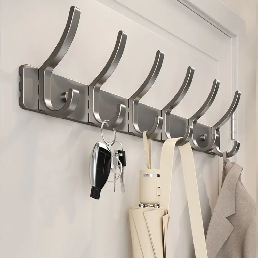 Strong Load-bearing Clothes Coat Hooks Wall Rack Heavy Duty Towel Hooks Carbon Steel Punch Wall Mounted Door Hanger Bathroom