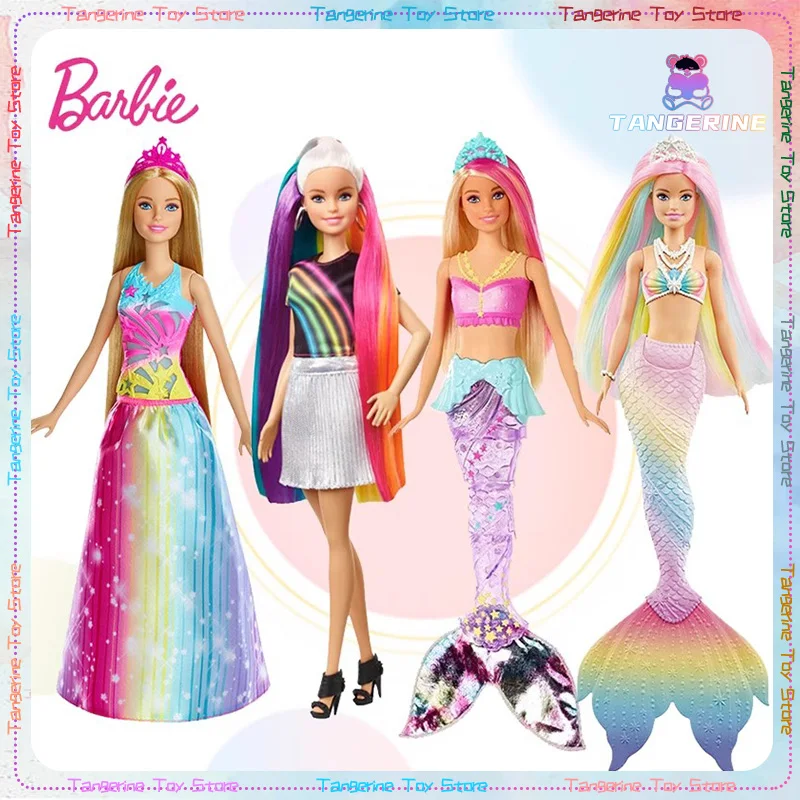

Оригинальная кукла Барби Mattel GTF89, светящаяся, меняющая цвет, Русалка, блонд, миллие, украшение для домашних животных, коллекционный подарок для девочек на день рождения