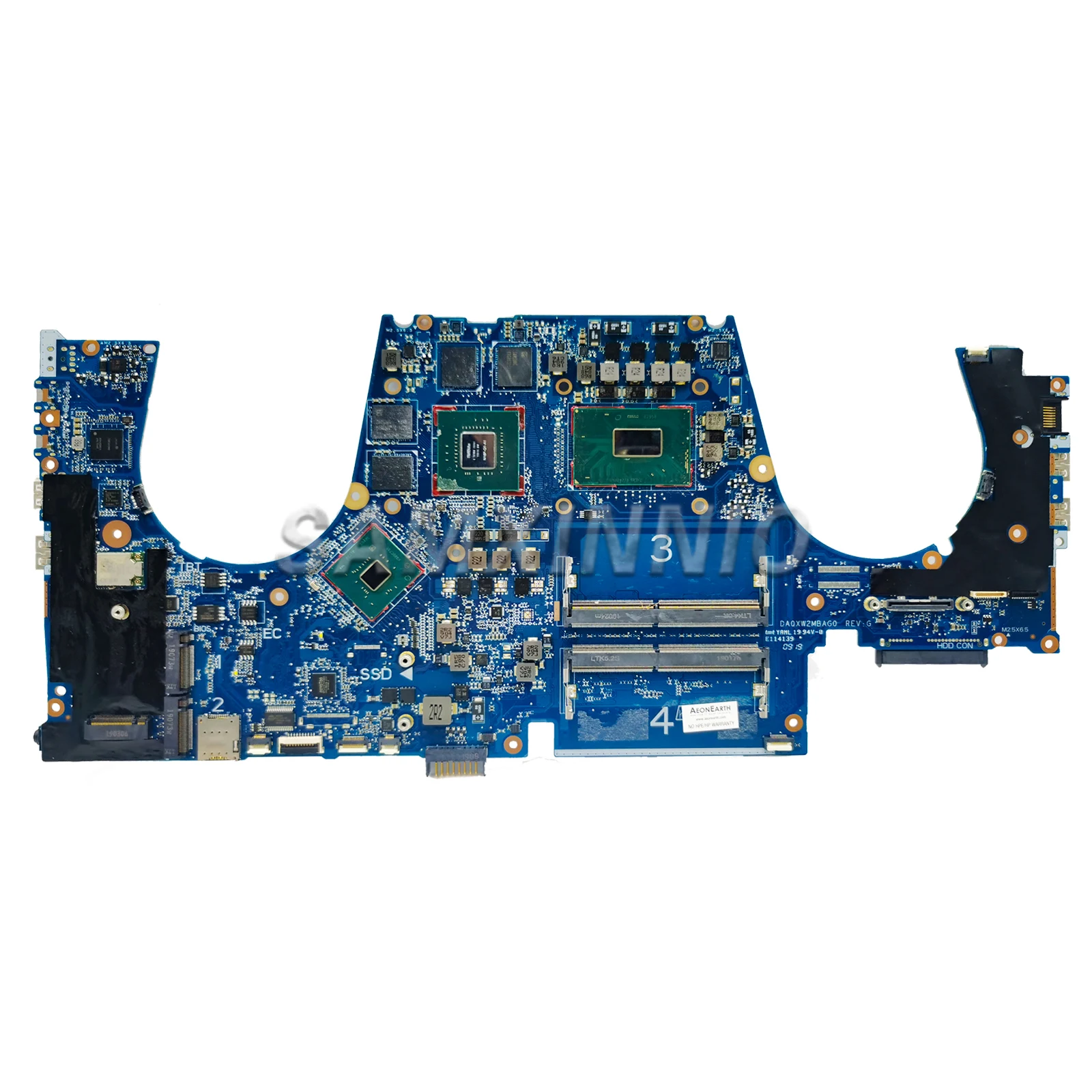 Para HP ZBOOK 15 G5 Placa-mãe DA0XW2MBAG0 I5-8300H I7-8750H E-2186M P1000 P2000 L28695-601 Pavilion 15-cs3000 Mainboard