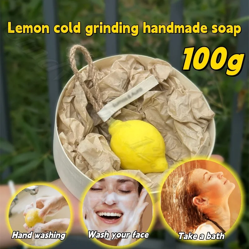 Lemon cold grinding handmade soap creative hand gift simulation fruit soap deep cleaning fragrance lasting