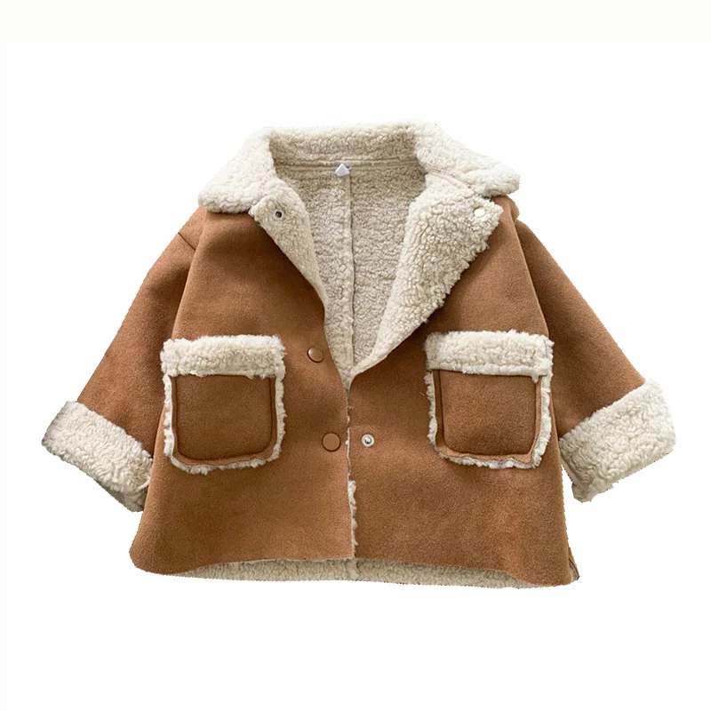 Faux Fur Kids Winter Jacket Lamb Wool Thicken Children Outerwear Coats for Girls Boys Parkas Fashion Autumn Baby Top Clothes