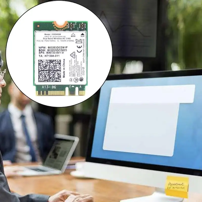 W91A 3165NGW WIRELESAC 600M بطاقة الشبكة 2.4+5G+BT4.0 NGFF WIFI WLAN ADAPTER