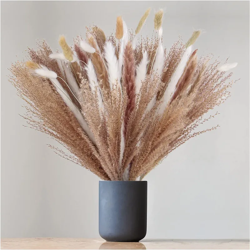 

85pcs Natural Pampas Grass Dried Flowers Flores Artificial Fleurs Artificielles Home Decor Wedding Decoration