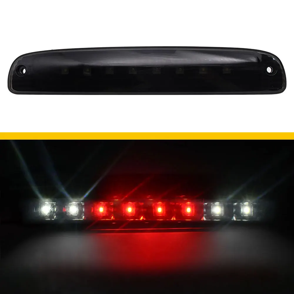 For Dodge Dakota 1997-2007 LED 3rd Tail Light High Mount Smoked Third Brake Taillight Pickup Reverse Cargo Lamp Stop Rear Light