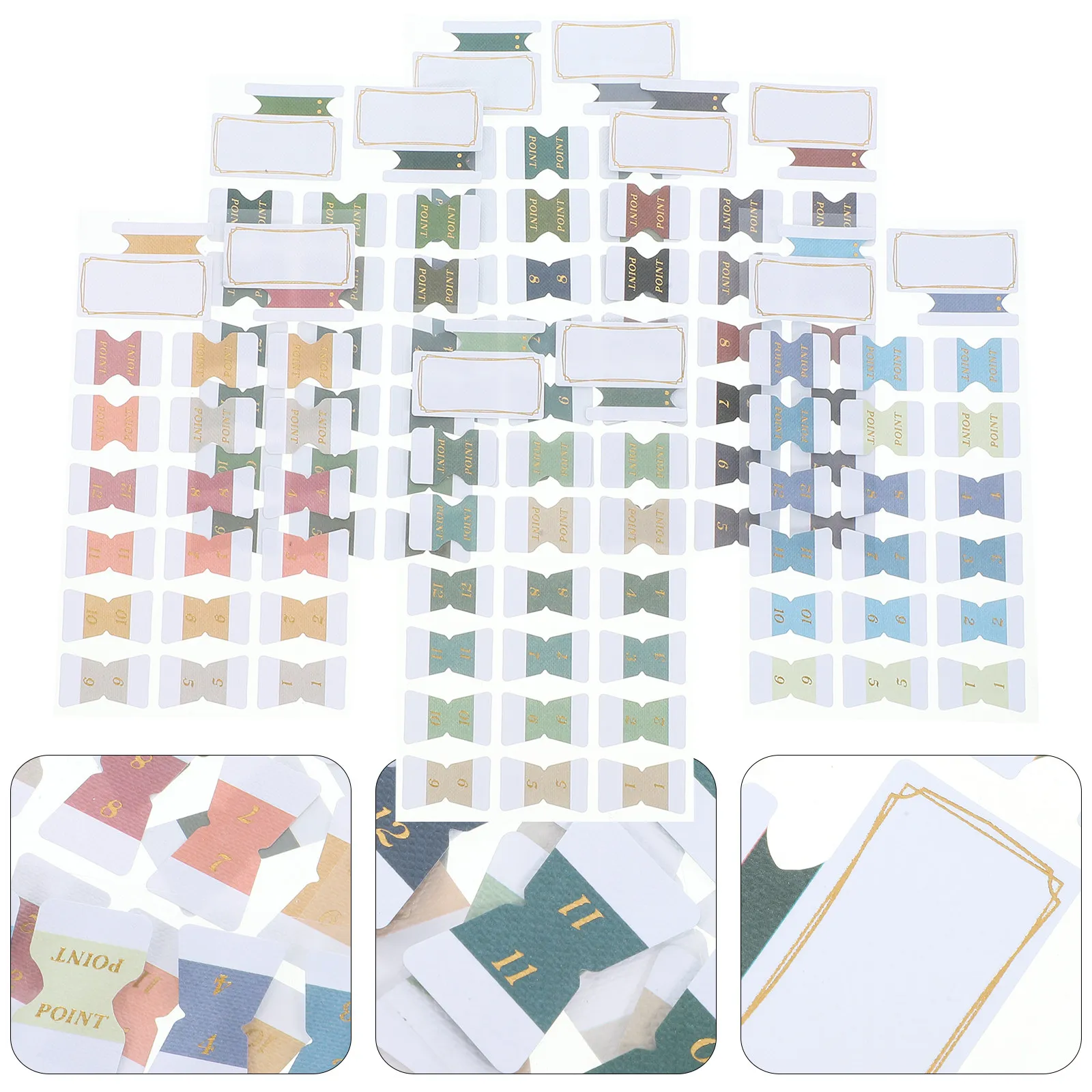 

6 Sheets Adhesive Book Tabs Retro Style Index Tabs for Annotating Books Documents Files Planners Binders Diaries Catalogs