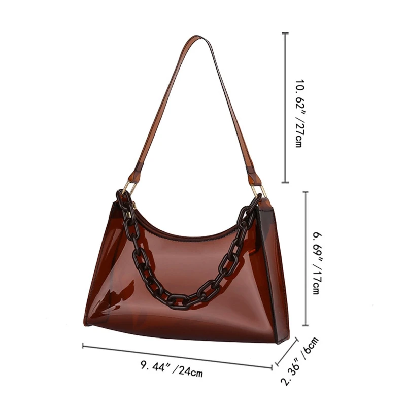 Fashion Ladies Jelly Bags PVC Clear Bag Underarm Bags Casual Women Summer Handbags Purse