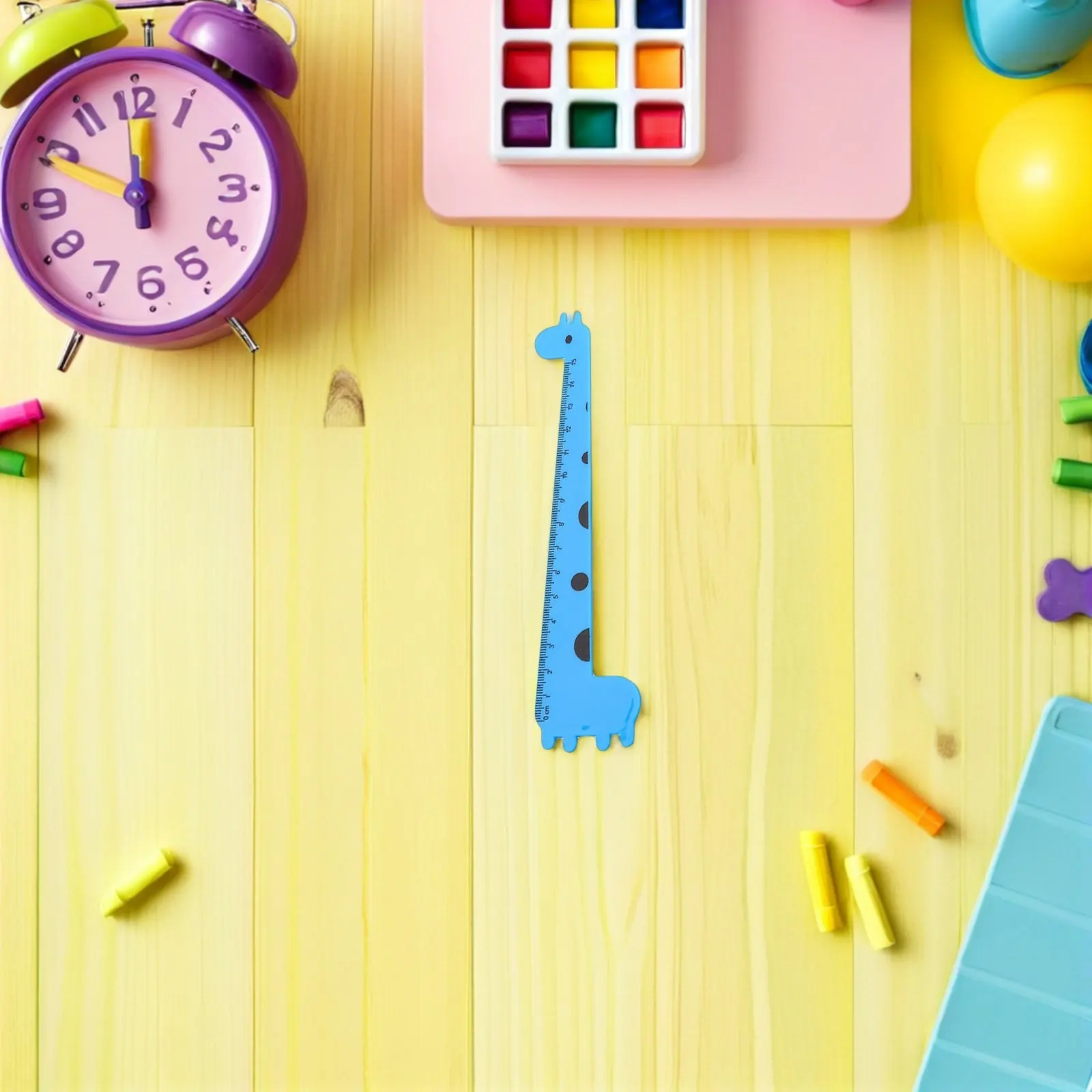 

12Pcs Giraffe Straight Rulers Creative Cartoon Plastic Measuring Rulers School Office Student Supply Portable Multi-Function