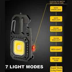 Portable Flashlight Keychain Light 1000 Lumens Bright and Rechargeable Small LED Keychain Flashlight With 7 Modes Mini Pocket