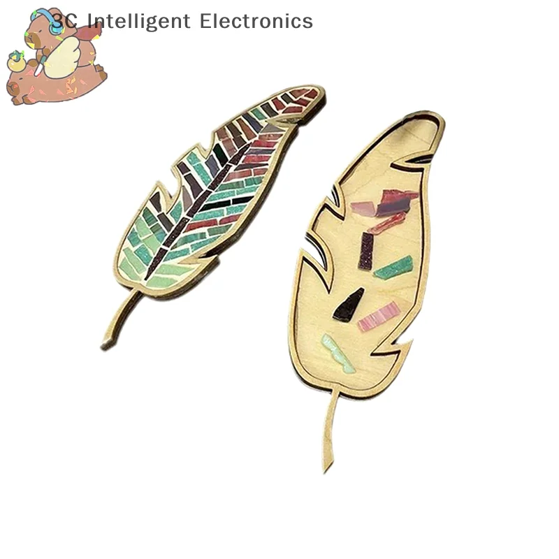 Creative DIY Stained Glass Craft Mosaic Kit Bright Feather DIY Mosaic Kit Handmade Crafts Lovers For Adults/Kids