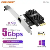 Comfast 1000/5000Mbps PCI-E a adaptador de tarjeta de red RJ45 100/1000/5000Mbps 1/5Gbps controlador LAN Ethernet para Win 7/10/11/Linux