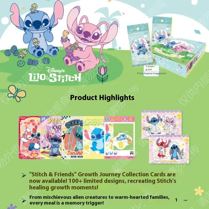 Tarjetas originales de colección de películas de Stitch, cajas ciegas, tarjetas periféricas de dibujos animados para niños, juguetes de moda, regalos de fiesta