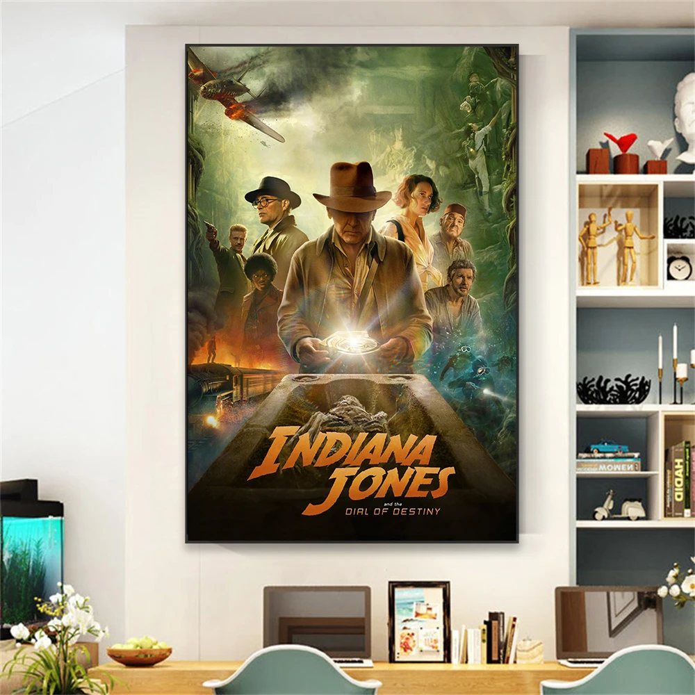 Disney New Movie Wall Art Poster Indiana Jones and the Dial of Destiny Film Wall Art Canvas Painting Home Bedroom Decor