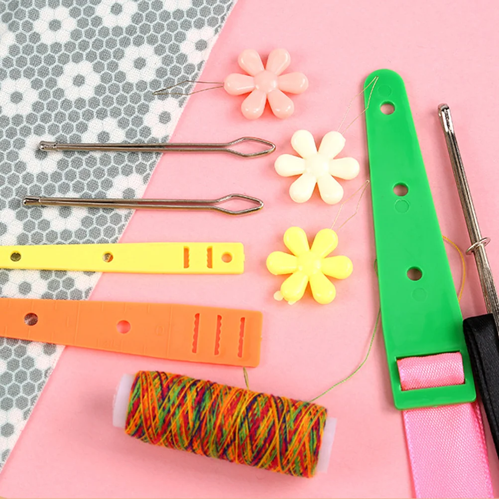 

1Set Drawstring Threading Tool Flexible Rope Threader Durable ABS Stainless Steel Sewing Helper for Hoodies Sweatpants Crafts