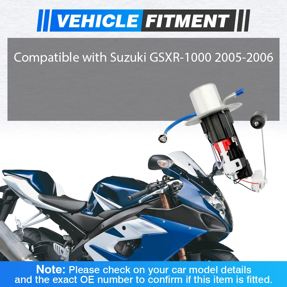 

For Suzuki GSXR-1000 2005-2006 Motorcycle Fuel Pump Assembly Replacement 1510041G00 15100-41G00 UC-T30SU21 UCT30SU21