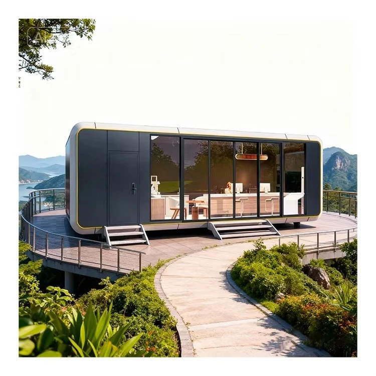 Luxury Movable 20ft 40ft Container Capsule House Prefabricated Airship Pod Prefab Space Minimalist House customized