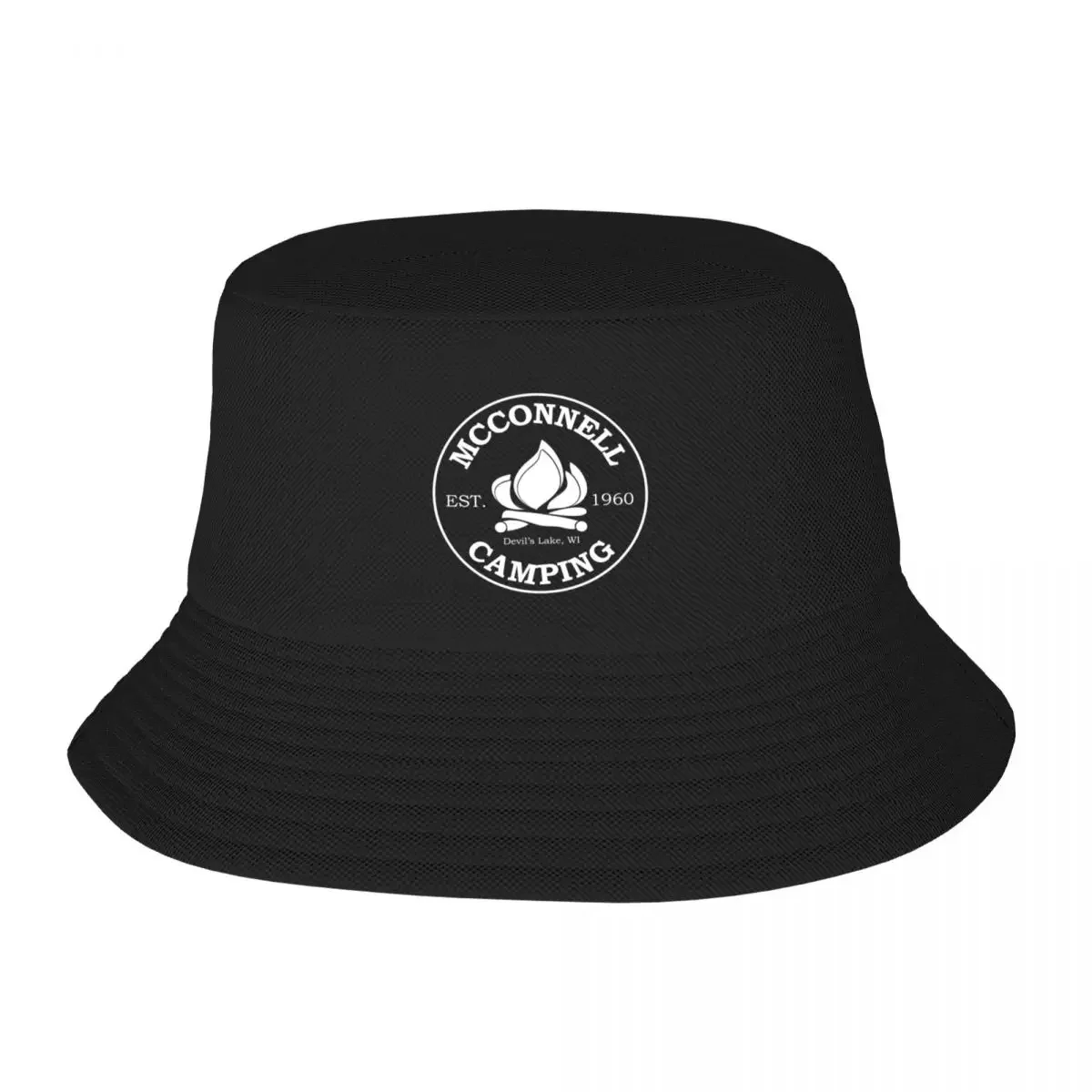 New McConnell Camping Est. white Bucket Hat summer hats Fashion Beach Beach Outing Men Wear Women's