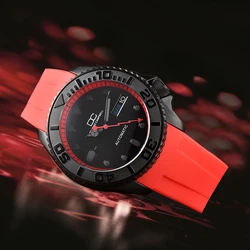 42mm Dual Calendar Sapphire Case Mechanical Can Custom logo Red Automatic Men's luxury watches NH36 Movement Waterproof