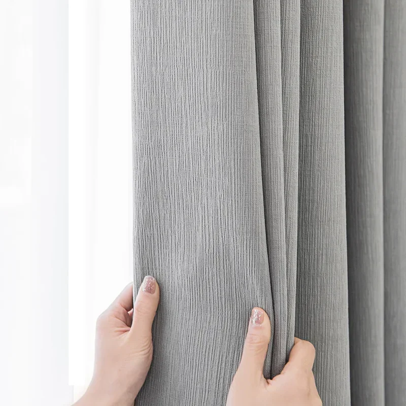 (72) Customized New Chenille Curtains, High-grade Gray, Thickened Blackout Curtains, Light Luxury Bay Window Living Room